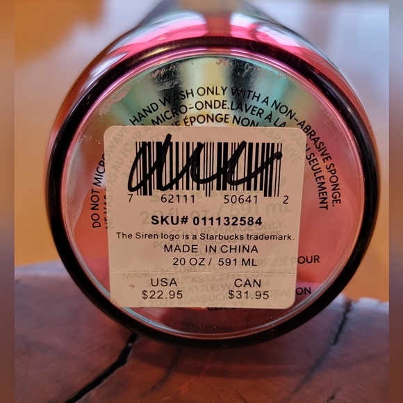 Starbucks Transparent Rainbow Ombre Glass Waterbottle 20oz - Picture 3 of 4